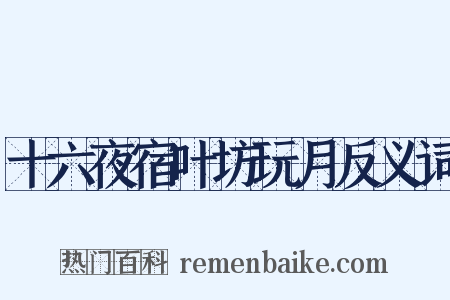 十六夜宿叶坊玩月反义词是什么意思的图片